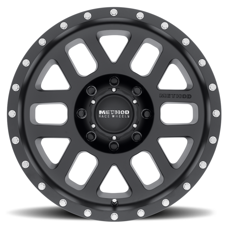 Method MR306 Mesh 18x9 -12mm Offset 8x6.5 130.81mm CB Matte Black Wheel - eliteracefab.com