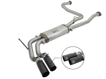 aFe POWER Rebel Series 2-1/2in 409 SS Cat Back Exhaust w/ Black Tips 16-17 Nissan Titan V8 5.6L - eliteracefab.com