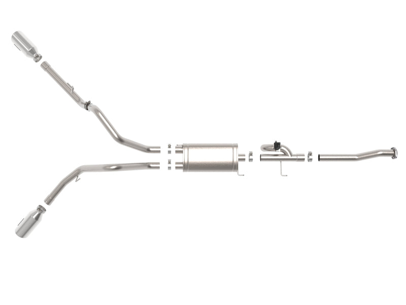 aFe Gemini XV 3in 304 SS Cat-Back Exhaust 15-20 Ford F-150 V6 2.7L/3.5 w/ Polished Tips aFe