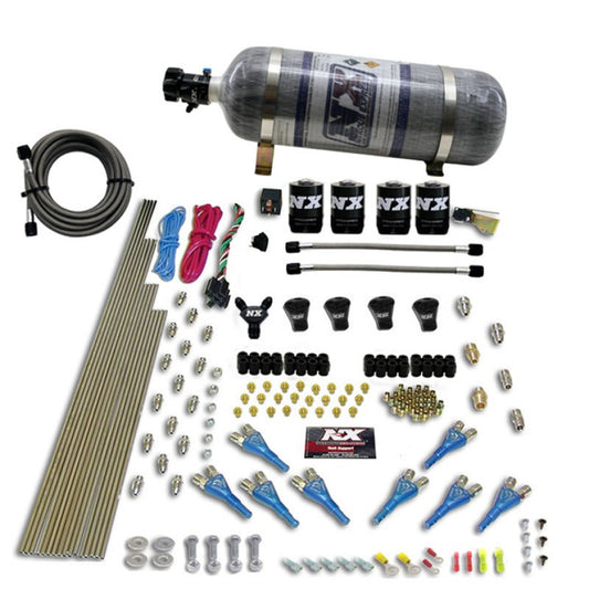 Nitrous Express Pro-Shk/Gas (200, 300, 400, 500, 600 HP) 4 Solenoids w/ Composite Bottle - 92006-12