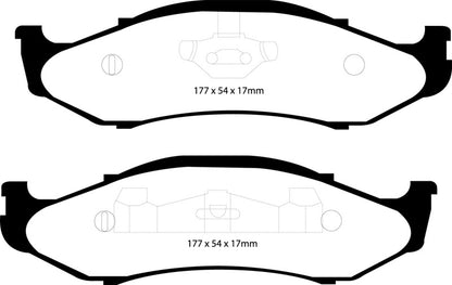EBC 97-99 Jeep Cherokee 2.5 82mm High Rotors Yellowstuff Front Brake Pads - eliteracefab.com