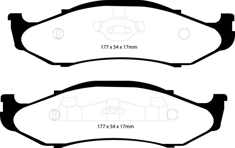 EBC 97-99 Jeep Cherokee 2.5 82mm High Rotors Yellowstuff Front Brake Pads - eliteracefab.com