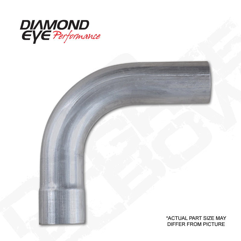 Diamond Eye Exhaust Elbow, L-bend Style, 90 degrees, Mandrel-Bent, Stainless Steel, 16-gauge, Natural, 4.00 in. o.d. - eliteracefab.com