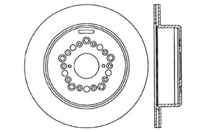 StopTech Power Slot 93-97 Lexus GS Series/95-00 LS400/92-00 SC400 Rear Left Drilled & Slotted Rotor - eliteracefab.com