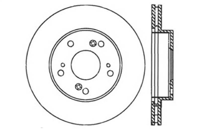 STOPTECH 02-06 ACURA RSX SLOTTED & DRILLED LEFT FRONT ROTOR, 127.40056L - eliteracefab.com