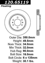 Load image into Gallery viewer, CENTRIC PERFORMANCE BRAKE ROTOR, 120.65119 - eliteracefab.com