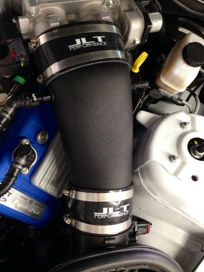JLT 10-14 Ford Mustang GT500 Black Textured Induction Kit w/Replacement Red Air Filter - eliteracefab.com