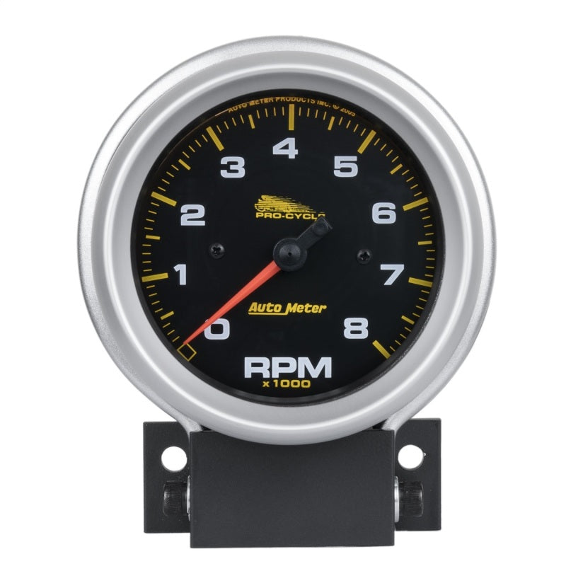 Autometer Pro-Cycle Gauge Tach 3 3/4in 8K Rpm 2 & 4 Cylinder Black Pro-Cycle 19201