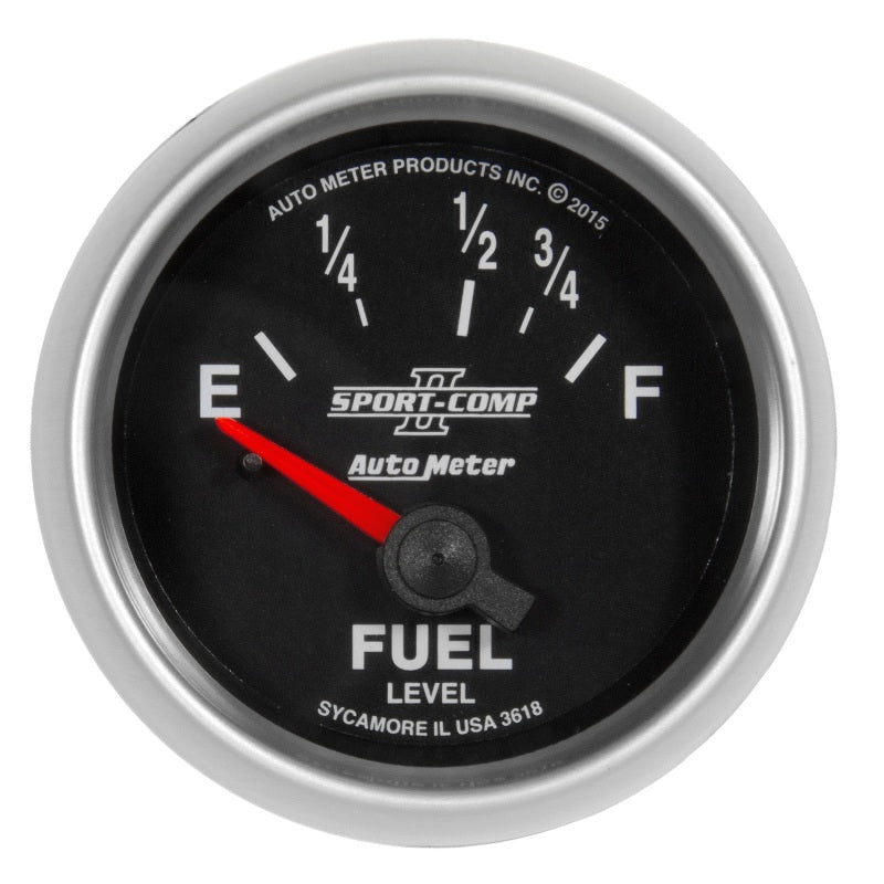 Autometer Sport-Comp II Gauge Fuel Level 2 1/16in 16e To 158f Elec Sport-Comp II 3618