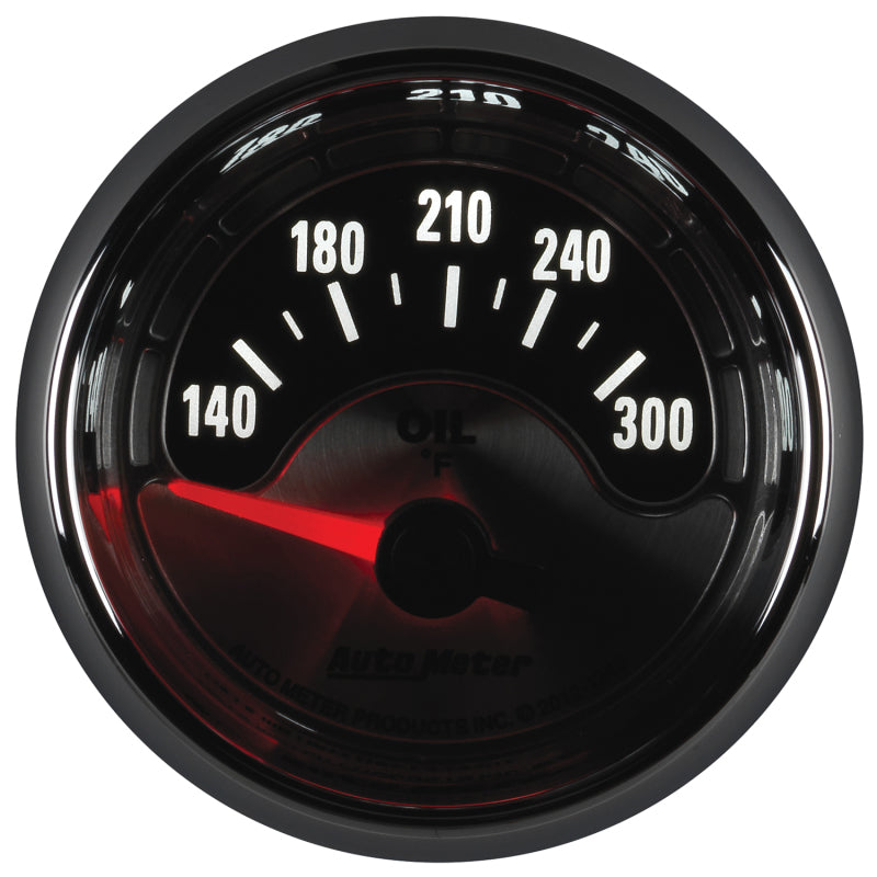 Autometer American Muscle 2-1/16in Short Sweep Electric 140-300 Deg F Oil Temp Gauge 1248