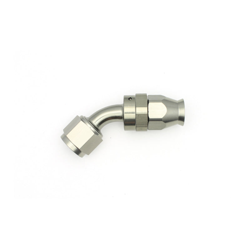 DeatschWerks 8AN Female Swivel 45-Degree Hose End PTFE (Incl. 1 Olive Insert) - eliteracefab.com