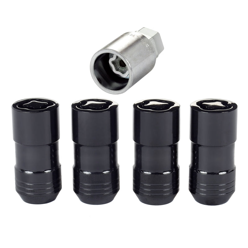 McGard Wheel Lock Nut Set - 4pk. (Cone Seat) M14X1.5 / 21mm & 22mm Dual Hex / 1.965in. L - Black - eliteracefab.com