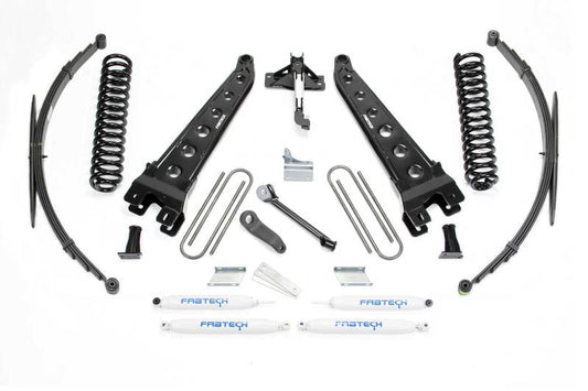 Fabtech 08-16 Ford F250/350 4WD 8in Rad Arm Sys w/Coils & Rr Lf Sprngs & Perf Shks - eliteracefab.com
