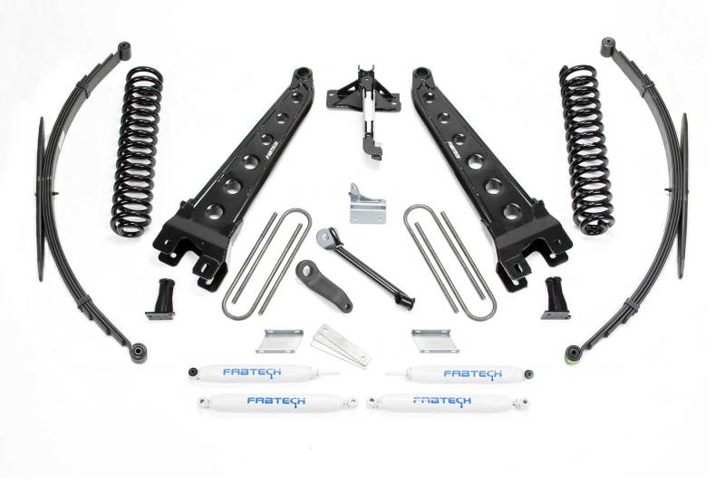 Fabtech 08-16 Ford F250/350 4WD 8in Rad Arm Sys w/Coils & Rr Lf Sprngs & Perf Shks - eliteracefab.com