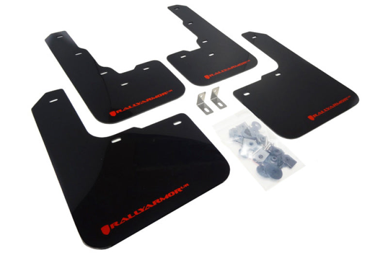 Rally Armor 2013-2016 Dodge Dart UR Black Mud Flap w/ Red Logo - eliteracefab.com