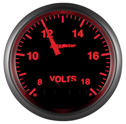 Autometer Elite 52.4mm Peak & Warn w/ Electronic Control 8-18 Volt Voltmeter 5683