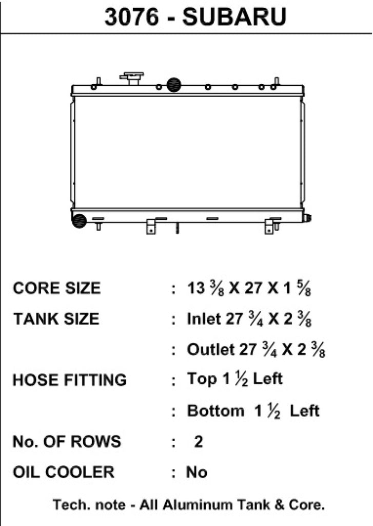 CSF Cooling - Racing & High Performance Division 02-07 Subaru Impreza (WRX/STI - w/ filler neck) Subaru - eliteracefab.com