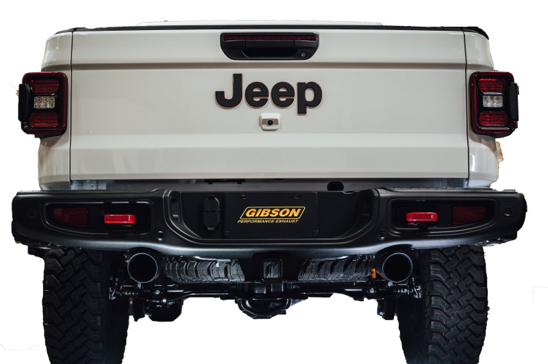 Gibson 20-22 Jeep Gladiator JT Rubicon 3.6L 3in/2.5in Cat-Back Dual Split Exhaust - Black Elite Gibson