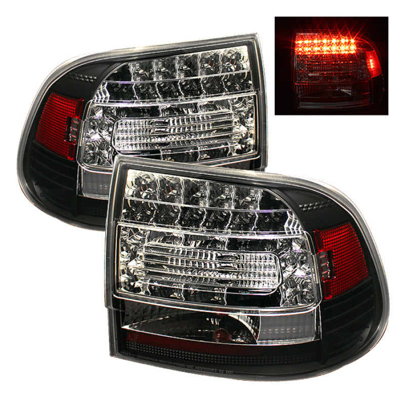 Spyder Porsche Cayenne 03-07 LED Tail Lights Black ALT-YD-PCAY03-LED-BK - eliteracefab.com