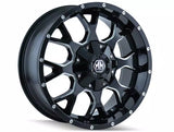 Mayhem 8015 Warrior 20x9 / 8x165.1 BP / 18mm Offset / 130.8mm Hub Black w/ Milled Spokes Wheel