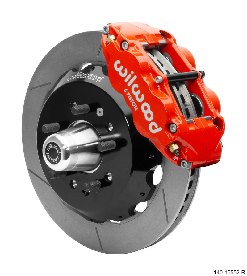 Wilwood 55-57 Chevrolet Bel Air Forged Narrow Superlite 6R Front Big Brake Kit - Red Wilwood