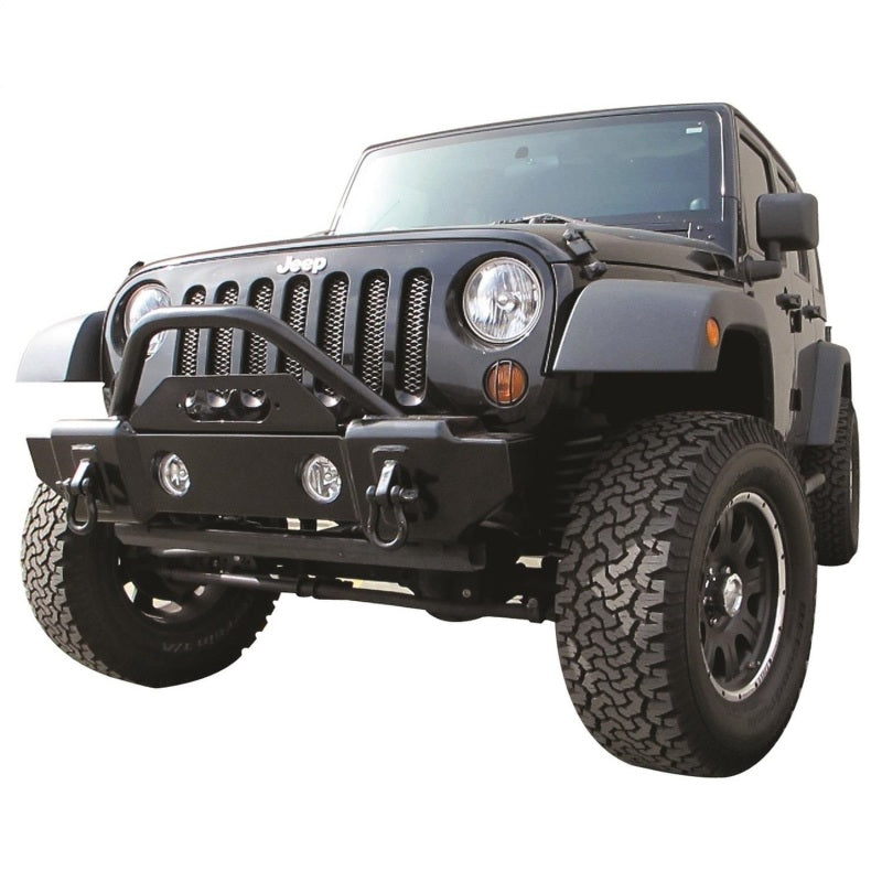 Rampage 2007-2018 Jeep Wrangler(JK) Recovery Bumper Stubby Front - Black - eliteracefab.com