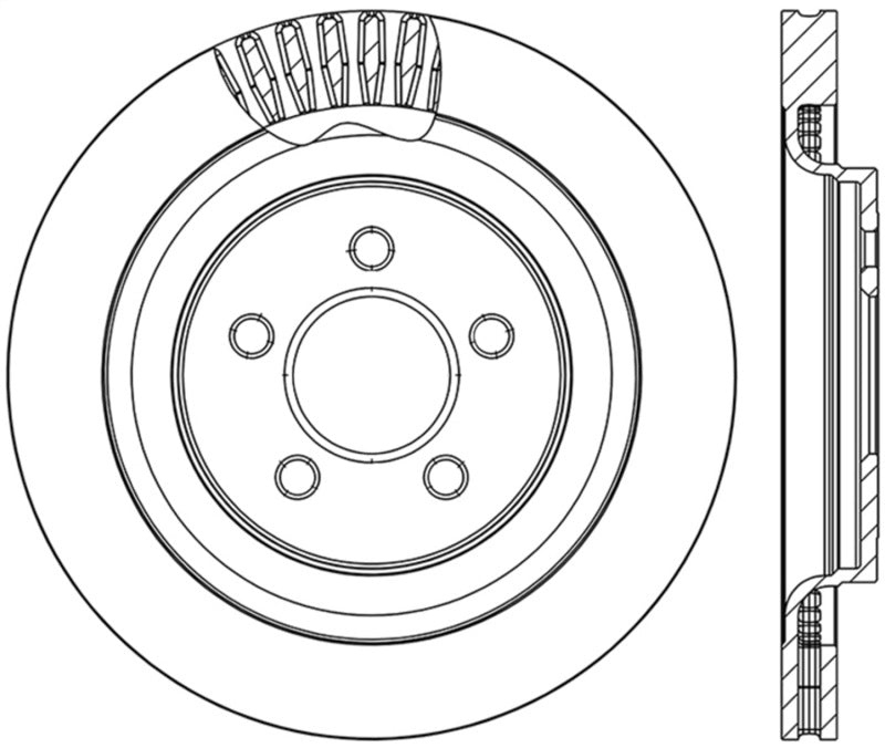 StopTech Slotted & Drilled Sport Brake Rotor - 2015 Ford Mustang GT - Rear Left - eliteracefab.com