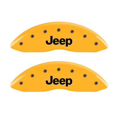 MGP 4 Caliper Covers Engraved Front & Rear Srt Yellow Finish Black Char 2006 Jeep Commander MGP