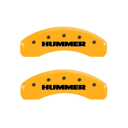 MGP 4 Caliper Covers Engraved Front & Rear Hummer Yellow Finish Black Char 2005 Hummer H2 MGP