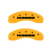 Load image into Gallery viewer, MGP 4 Caliper Covers Engraved Front &amp; Rear Hummer Yellow Finish Black Char 2010 Hummer H3T