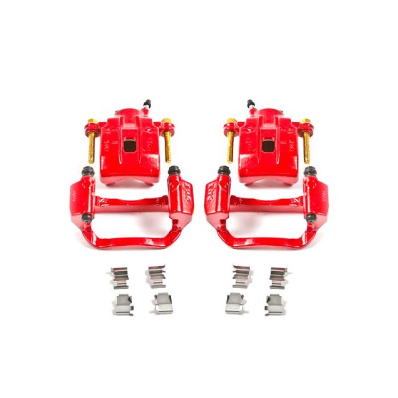 Power Stop 08-15 Toyota Sequoia Rear Red Calipers w/Brackets - Pair - eliteracefab.com