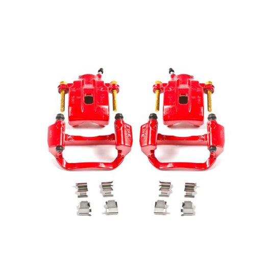 Power Stop 08-15 Toyota Sequoia Rear Red Calipers w/Brackets - Pair - eliteracefab.com