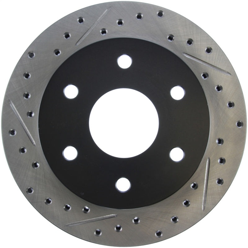 StopTech 92-00 GMC Suburban 1500 4WD (6 lug) Front Right Slotted & Drilled Rotor Stoptech