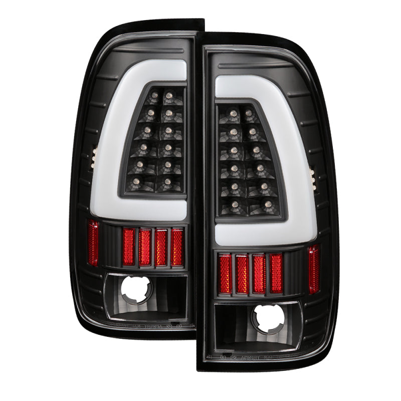 xTune Ford F150 Styleside 97-03 Light Bar LED Tail Lights - Black ALT-ON-FF15097-LBLED-BK - eliteracefab.com