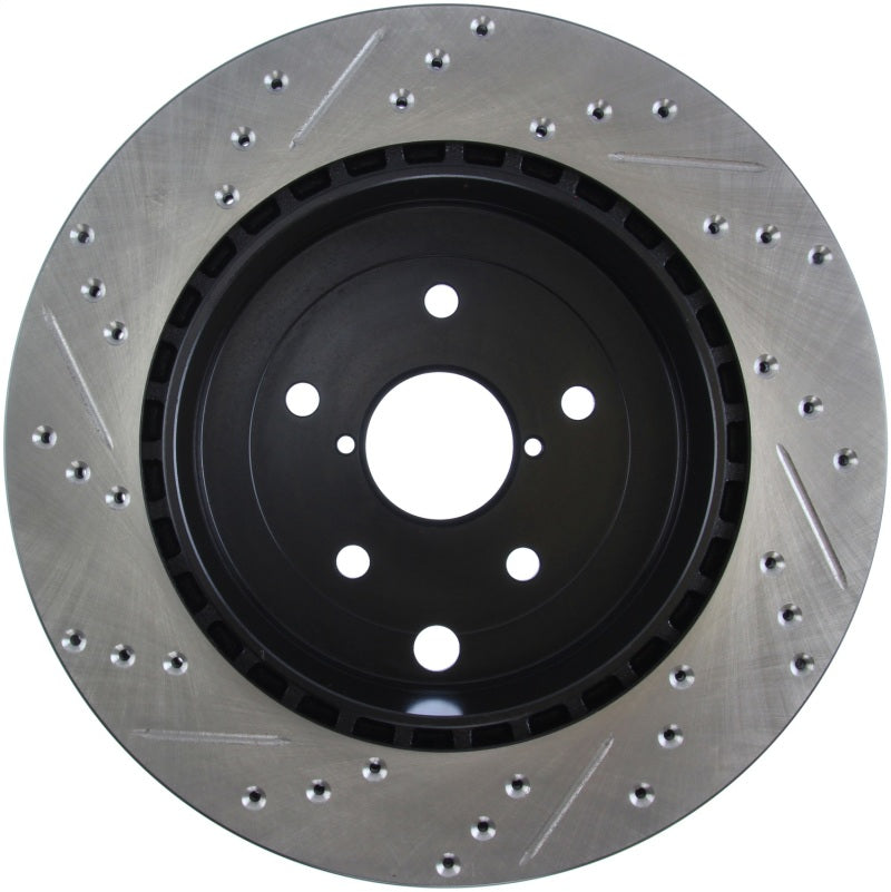 STOPTECH 08+ SUBARU STI (WILL NOT FIT 05-07) SLOTTED & DRILLED SPORT BRAKE ROTOR, 127.47030L - eliteracefab.com