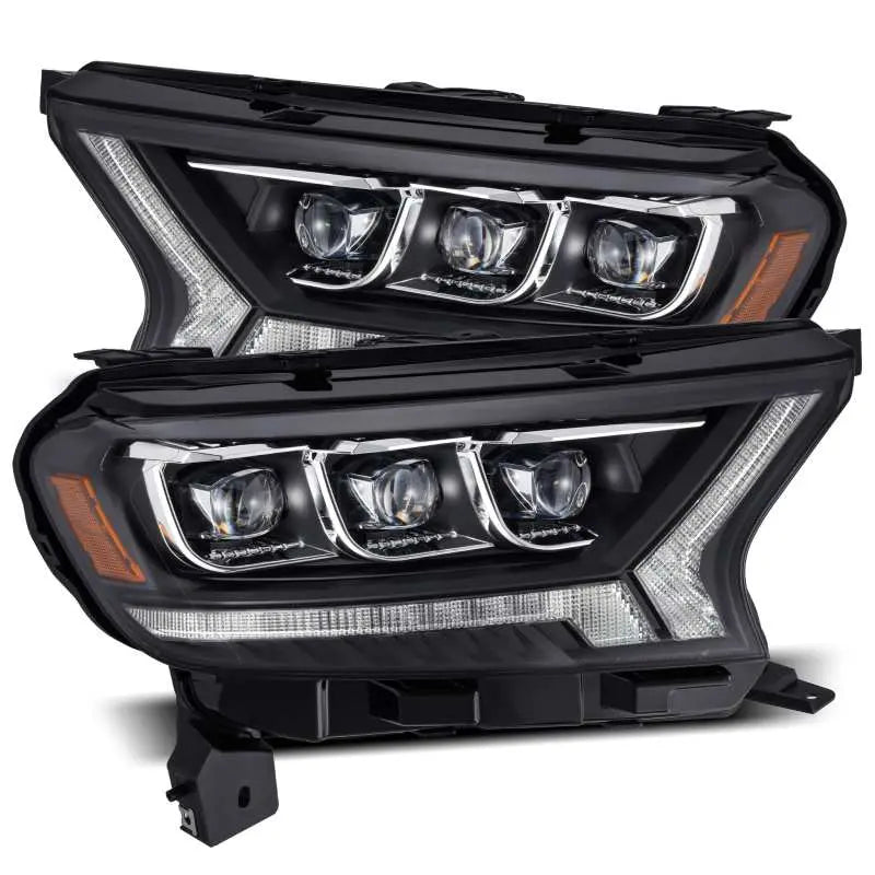 AlphaRex 880124 19-21 Ford Ranger NOVA LED Proj Headlights Plank Style Black w/Activ Light/Seq Signal/DRL AlphaRex