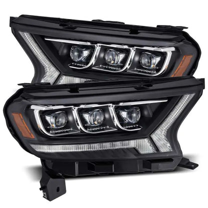 AlphaRex 880124 19-21 Ford Ranger NOVA LED Proj Headlights Plank Style Black w/Activ Light/Seq Signal/DRL AlphaRex