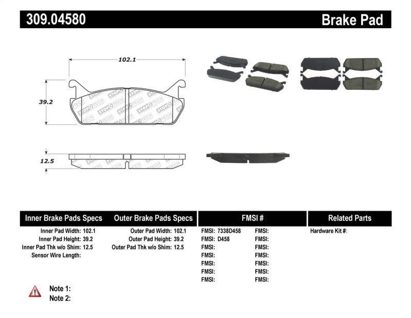 StopTech Performance 90-93 Mazda Miata Rear Brake Pads D525 - eliteracefab.com