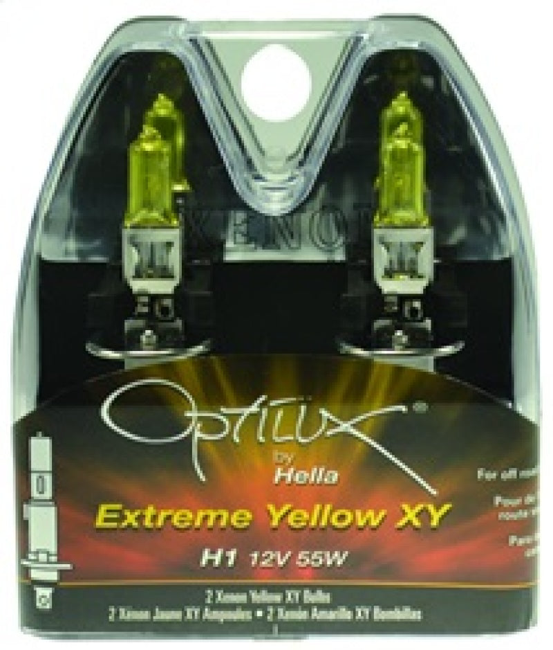 Hella Optilux H1 12V/55W XY Yellow Bulb - eliteracefab.com