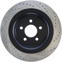 Load image into Gallery viewer, StopTech Slotted &amp; Drilled Sport Brake Rotor - 2015 Ford Mustang GT - Rear Right - eliteracefab.com