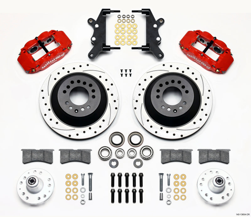 Wilwood Narrow Superlite 6R Front Hub & 1PC Rtr Kit 12.88in Dril -Red 60-68 Ford / Mercury Full Size Wilwood