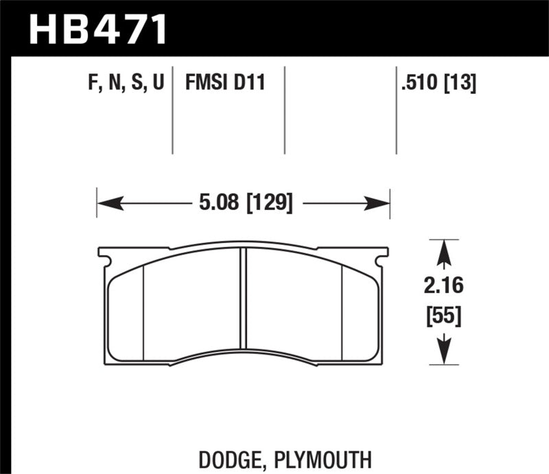 Hawk Performance DTC-70 Front Brake Pads - HB471U.510