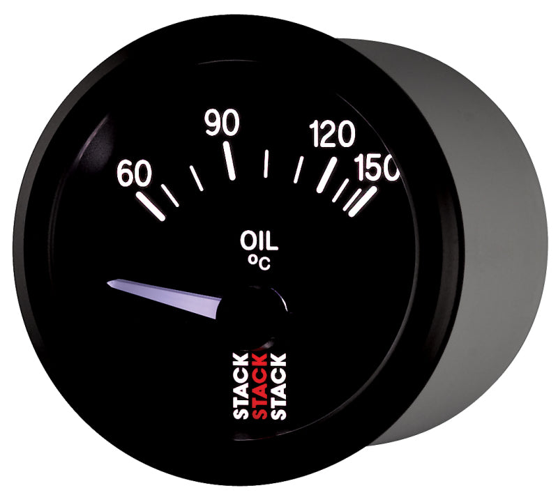 Autometer Stack 52mm 60-150 Deg C M10 Male Electric Oil Temp Gauge - Black ST3209