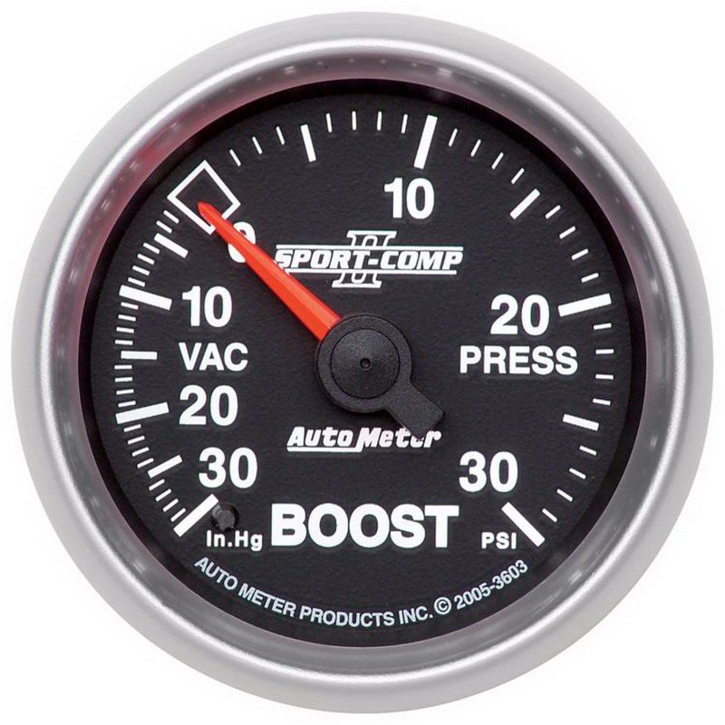 AutoMeter GAUGE; VAC/BOOST; 2 1/16in.; 30INHG-30PSI; MECHANICAL; SPORT-COMP II - eliteracefab.com