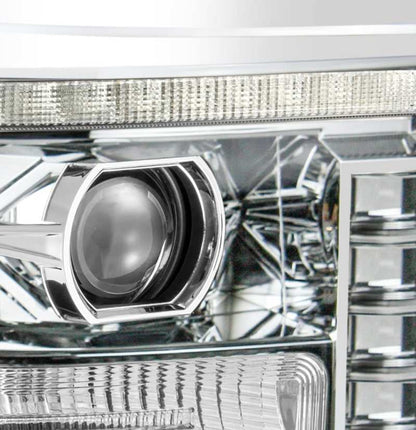 AlphaRex 880145 11-16 Ford F-350 SD LUXX LED Proj Headlights Plank Style Chrm w/Activ Light/Seq Signal/DRL