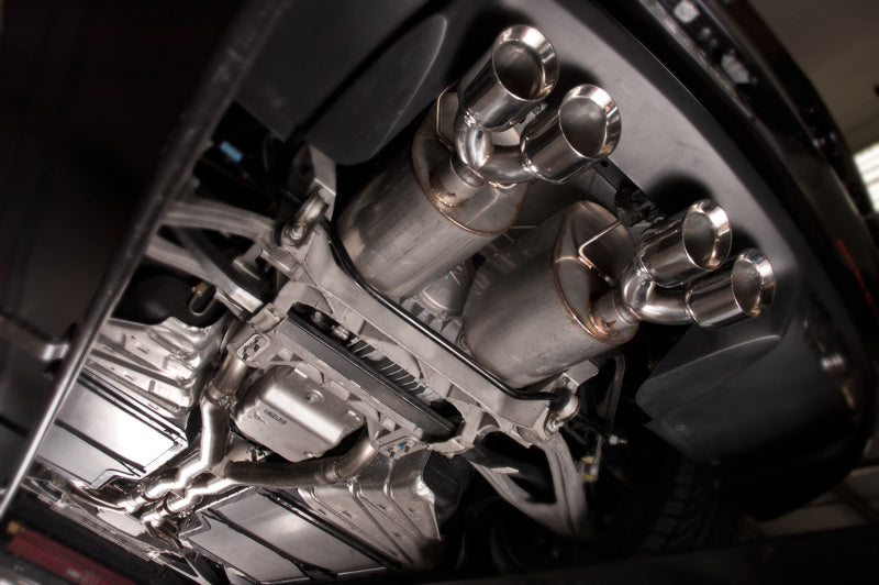 Stainless Works 2009-13 C6 Corvette Axleback 2-1/2in Dual Chambered Turbo Mufflers Quad 4in Tips Stainless Works