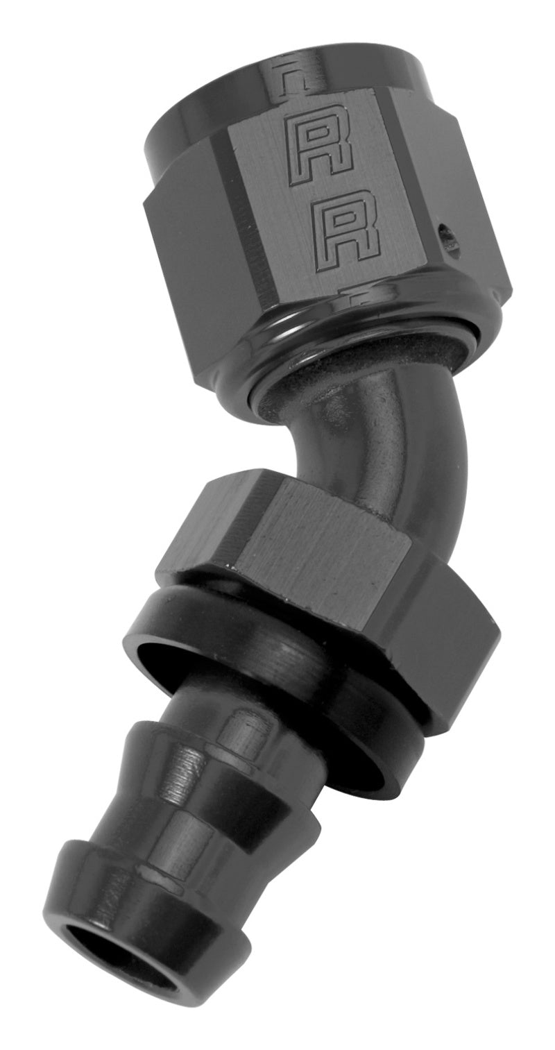 Russell Performance -6 AN Twist-Lok 45 Degree Hose End (Black).