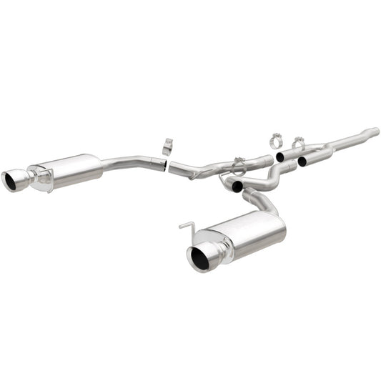 MagnaFlow Cat Back, SS, 2.5in, Street, Dual Split Polished 4.5in Tips 2015 Ford Mustang Ecoboost - eliteracefab.com