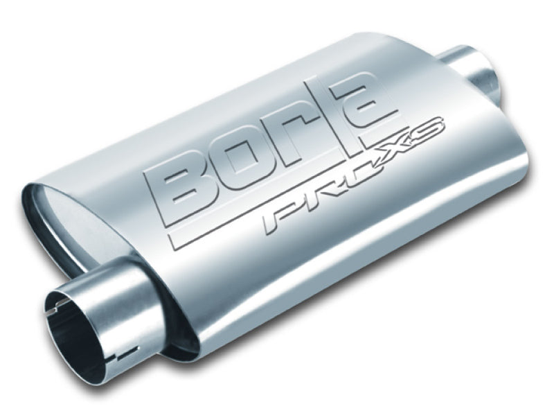 Borla Universal Center/Offset Oval 2in Tubing 14in x 4.25in x 7.88in PRO-XS Notched Muffler - eliteracefab.com