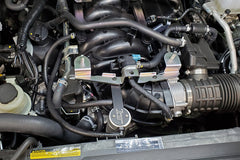 J&L 16-21 Nissan Titan 5.6L Passenger Side Oil Separator 3.0 - Clear Anodized - eliteracefab.com